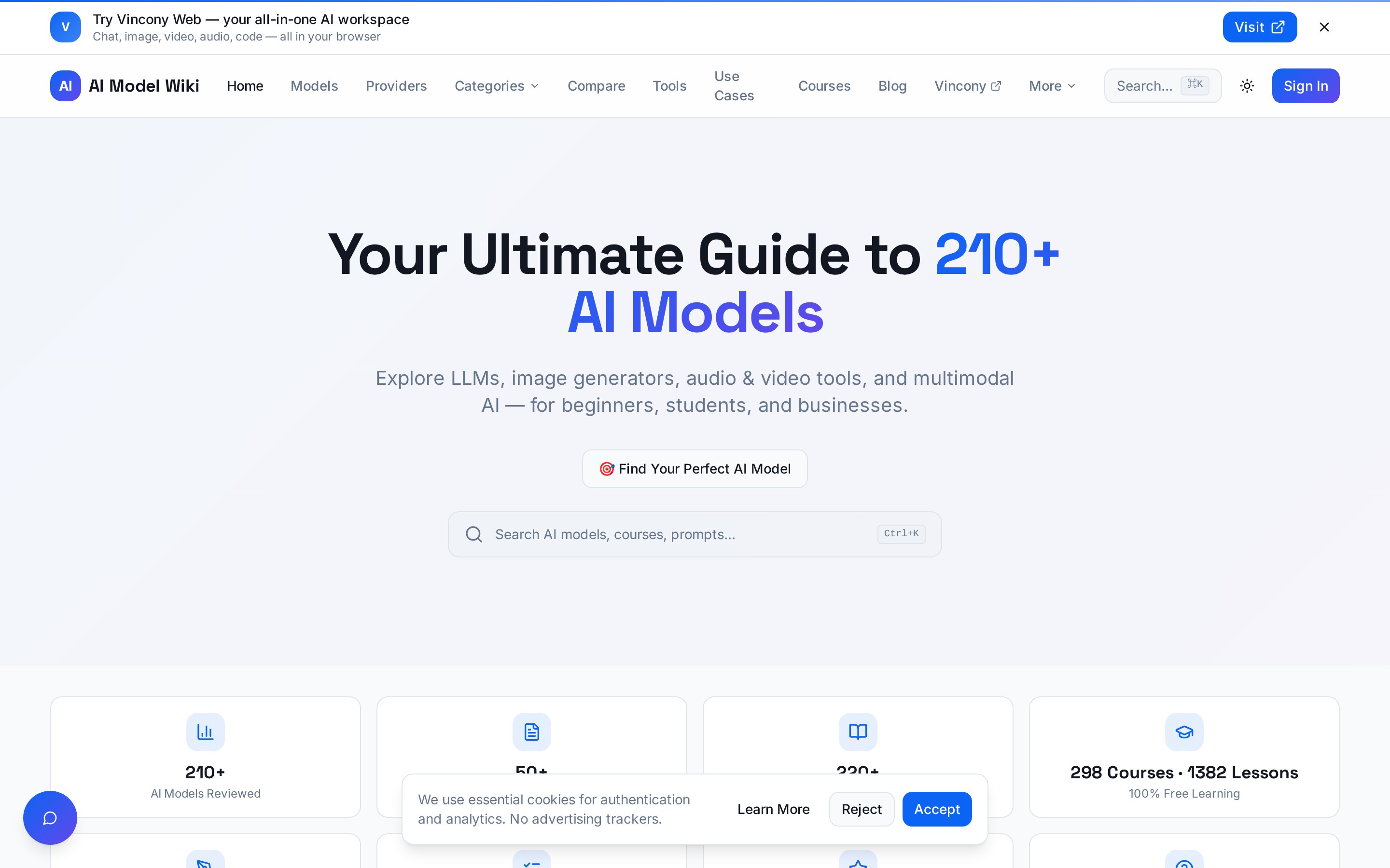 AI Model Wiki home page