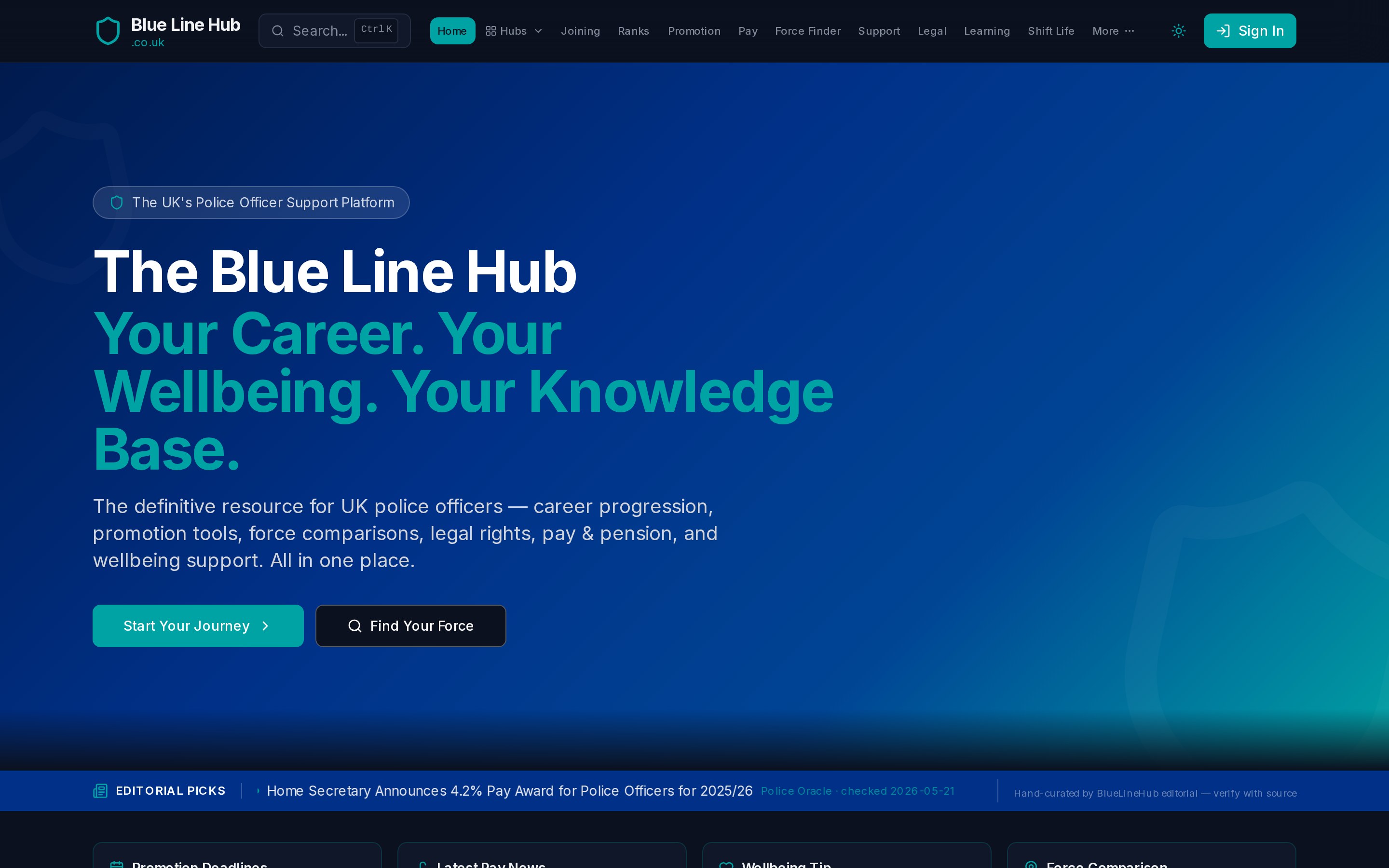 Blue Line Hub home page