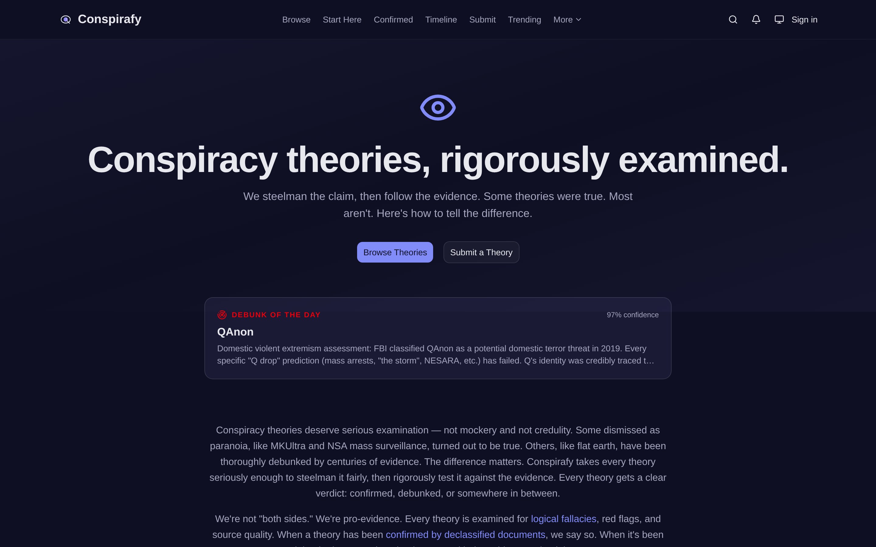 Conspirafy home page