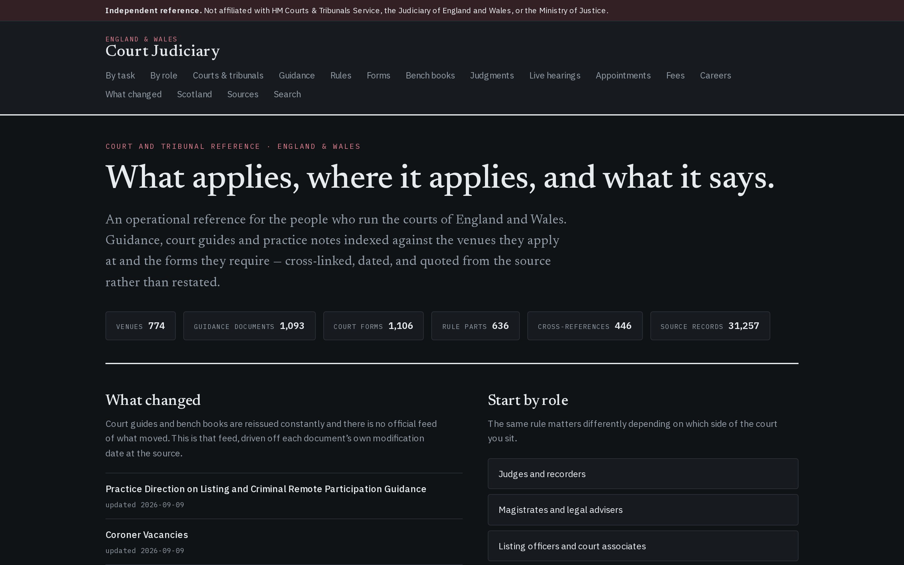 Court Judiciary home page