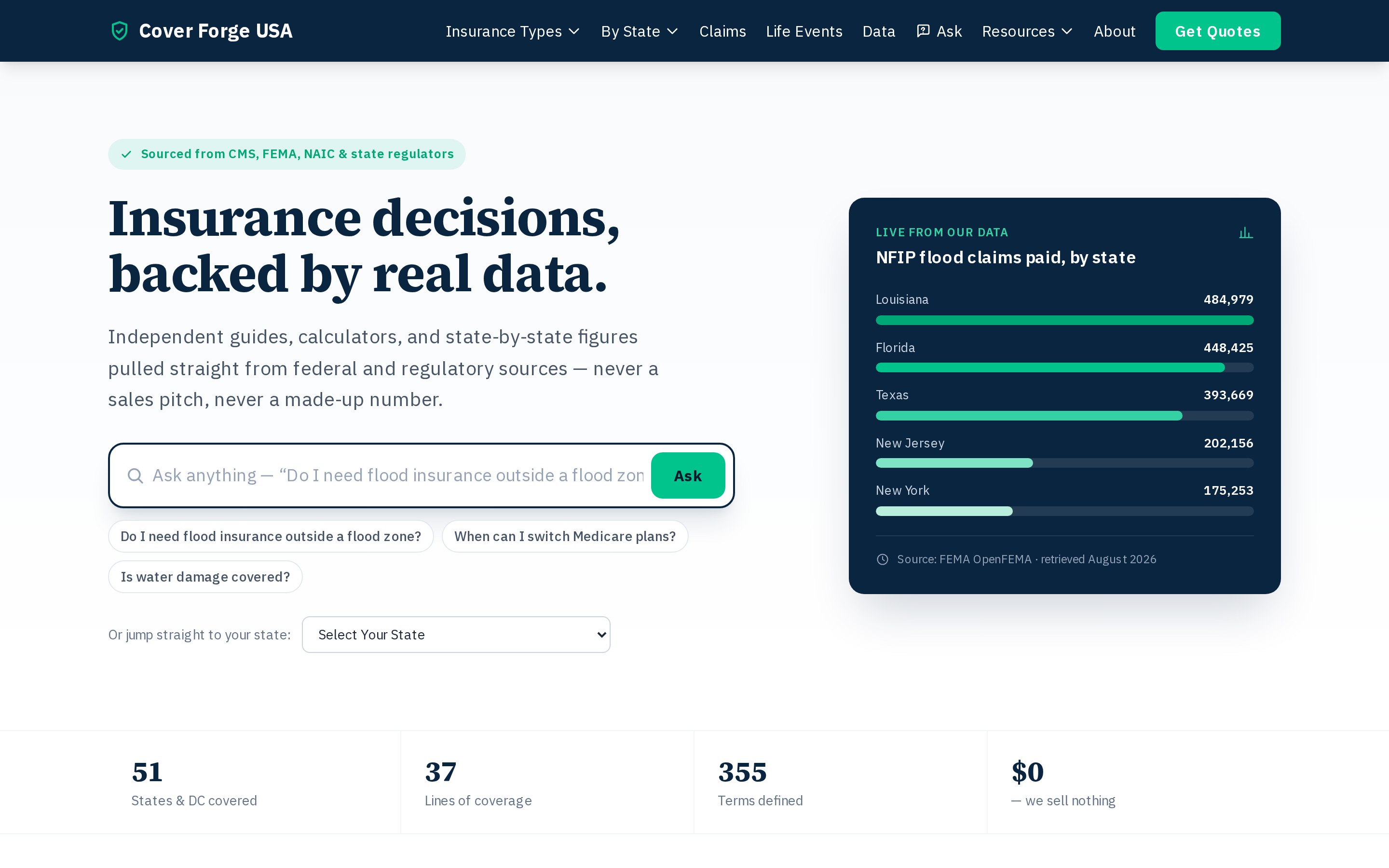 CoverForge USA home page