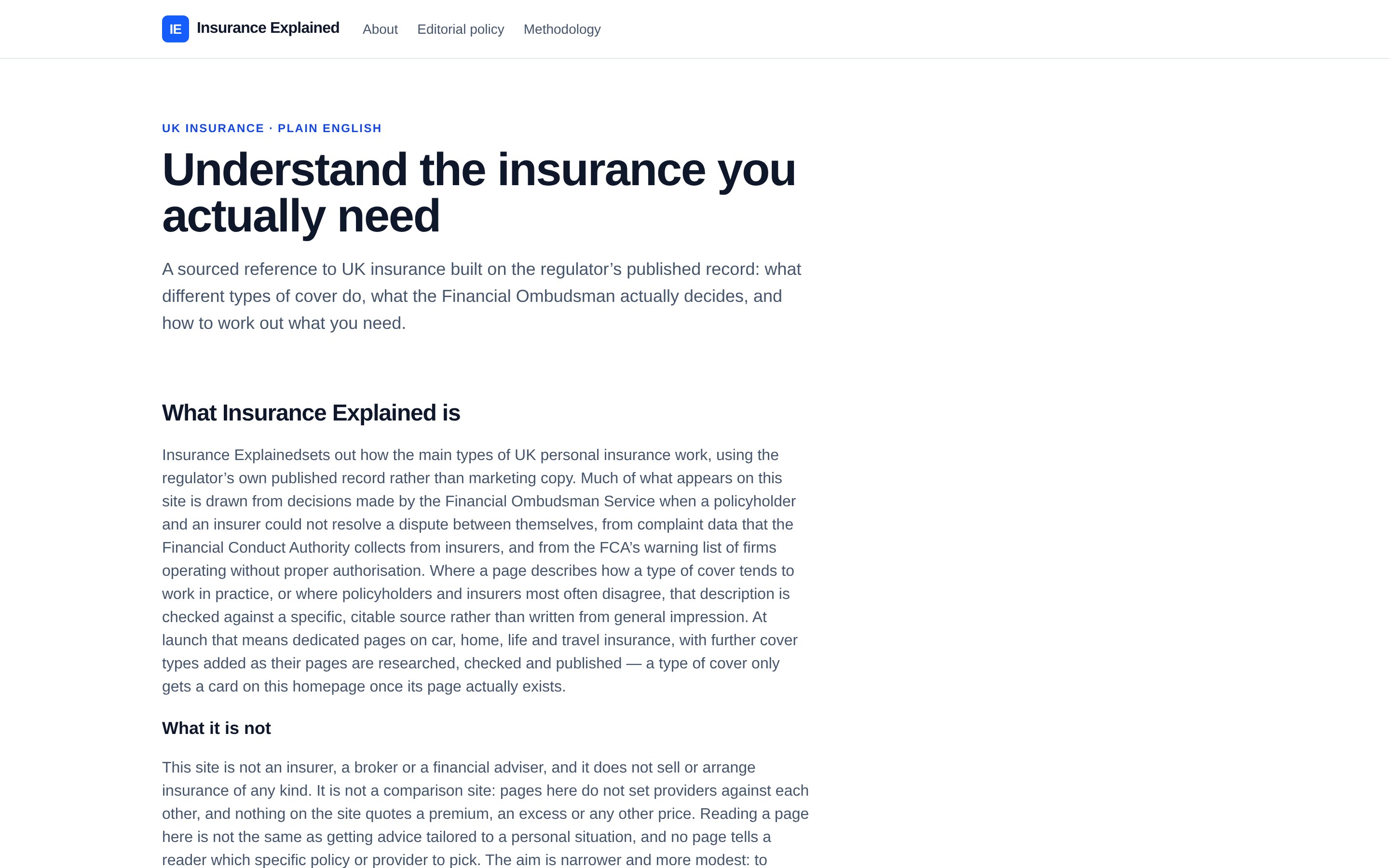 Insurance Explained home page