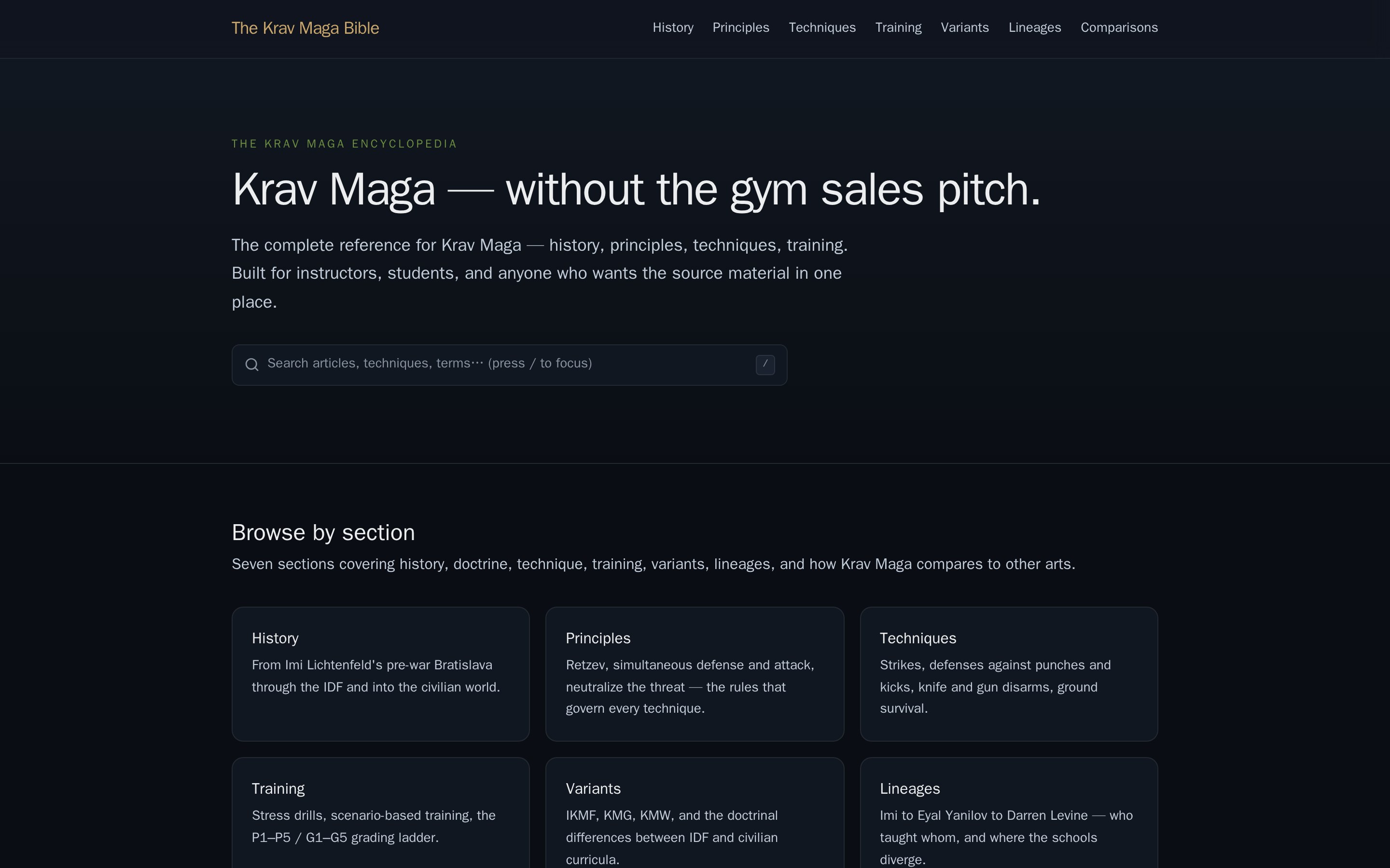 The Krav Maga Bible home page