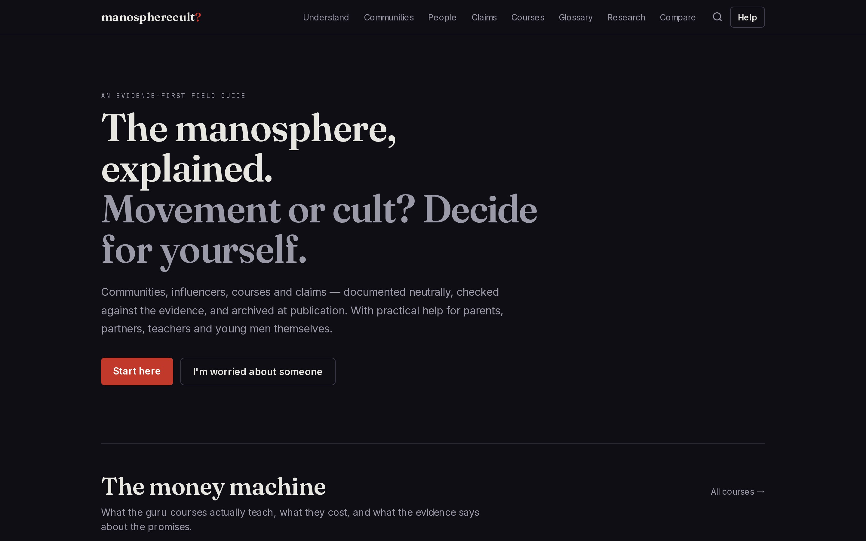 Manosphere Cult home page