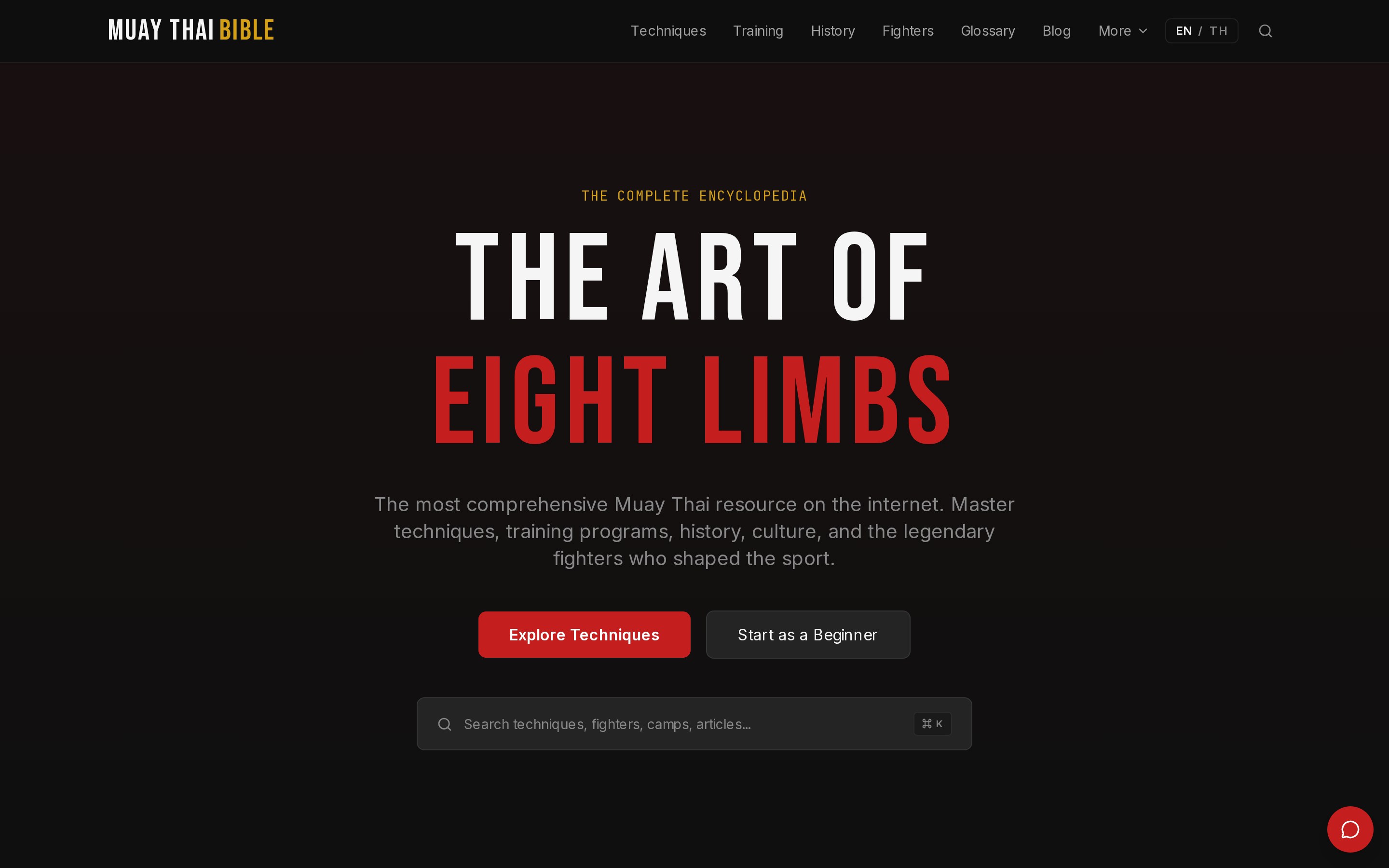Muay Thai Bible home page