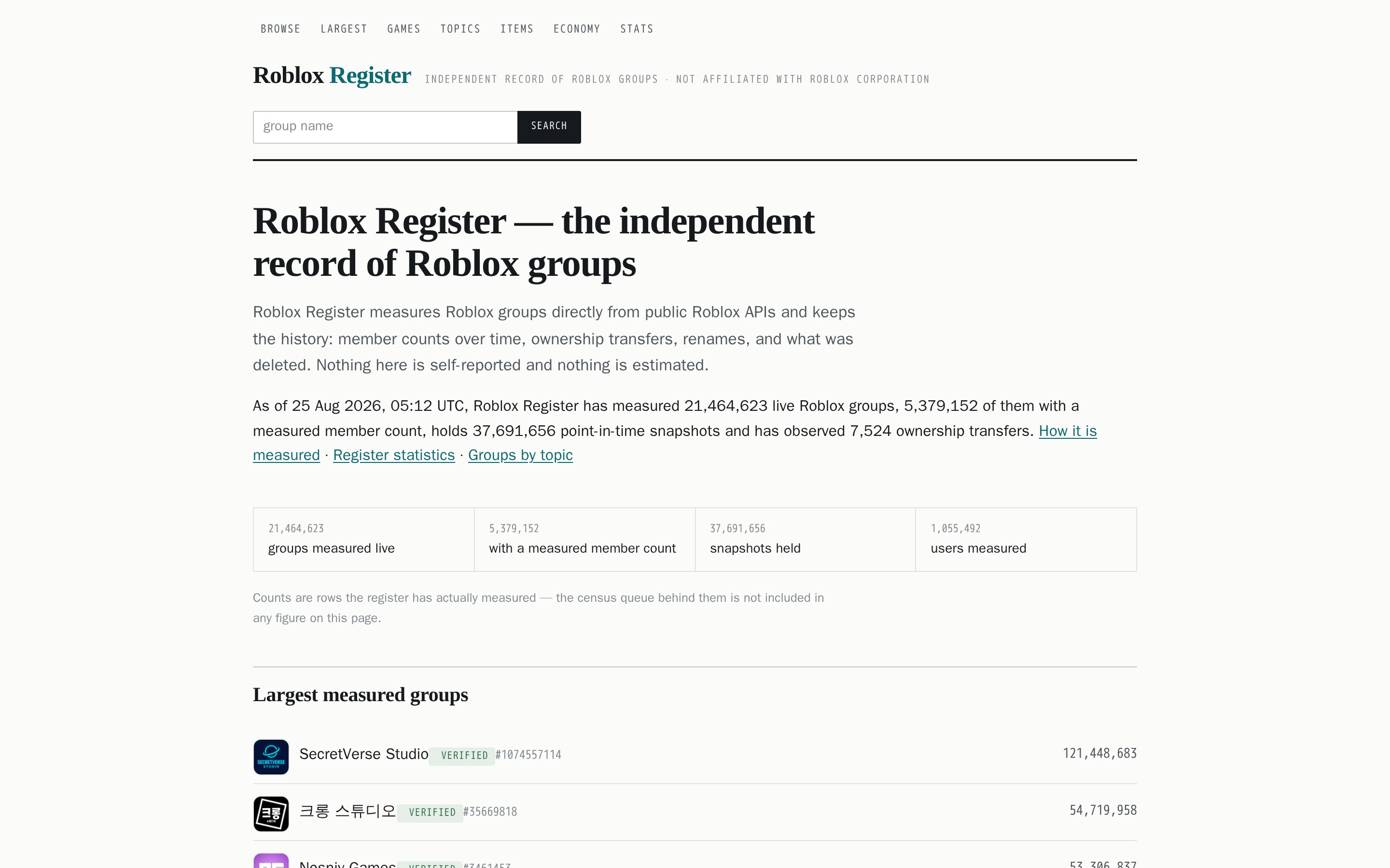 Roblox Register home page