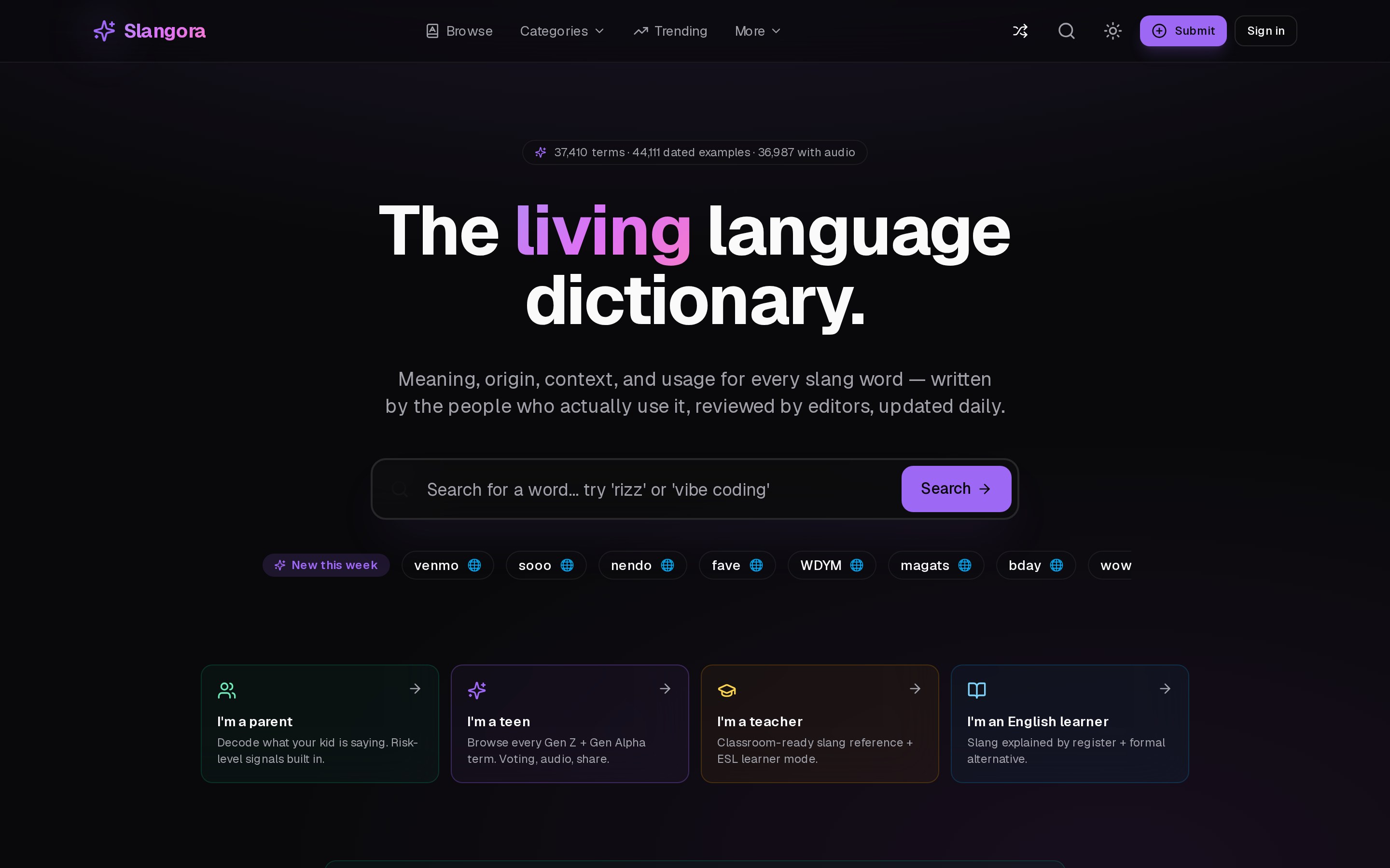 Slangora home page