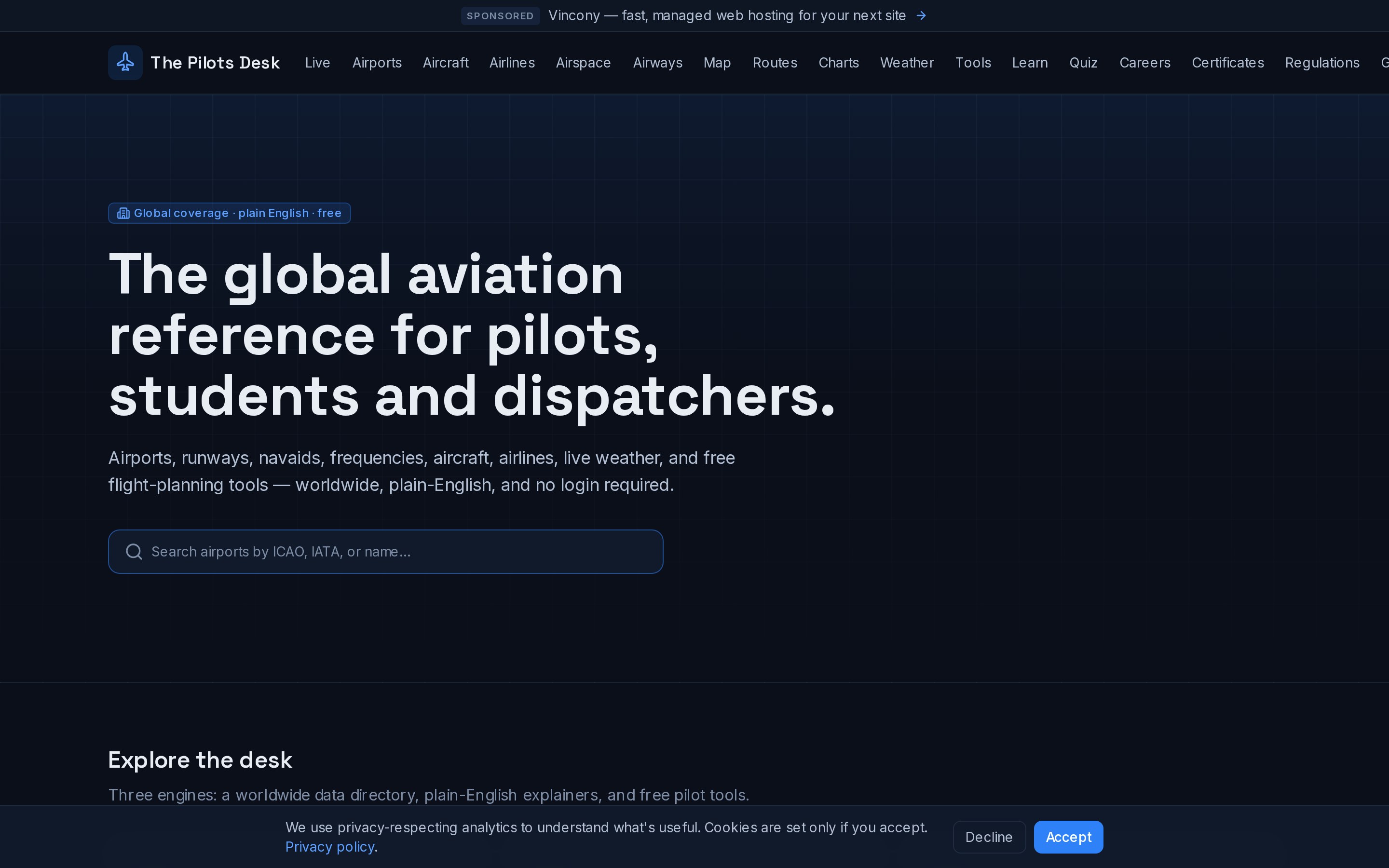 The Pilot's Desk home page