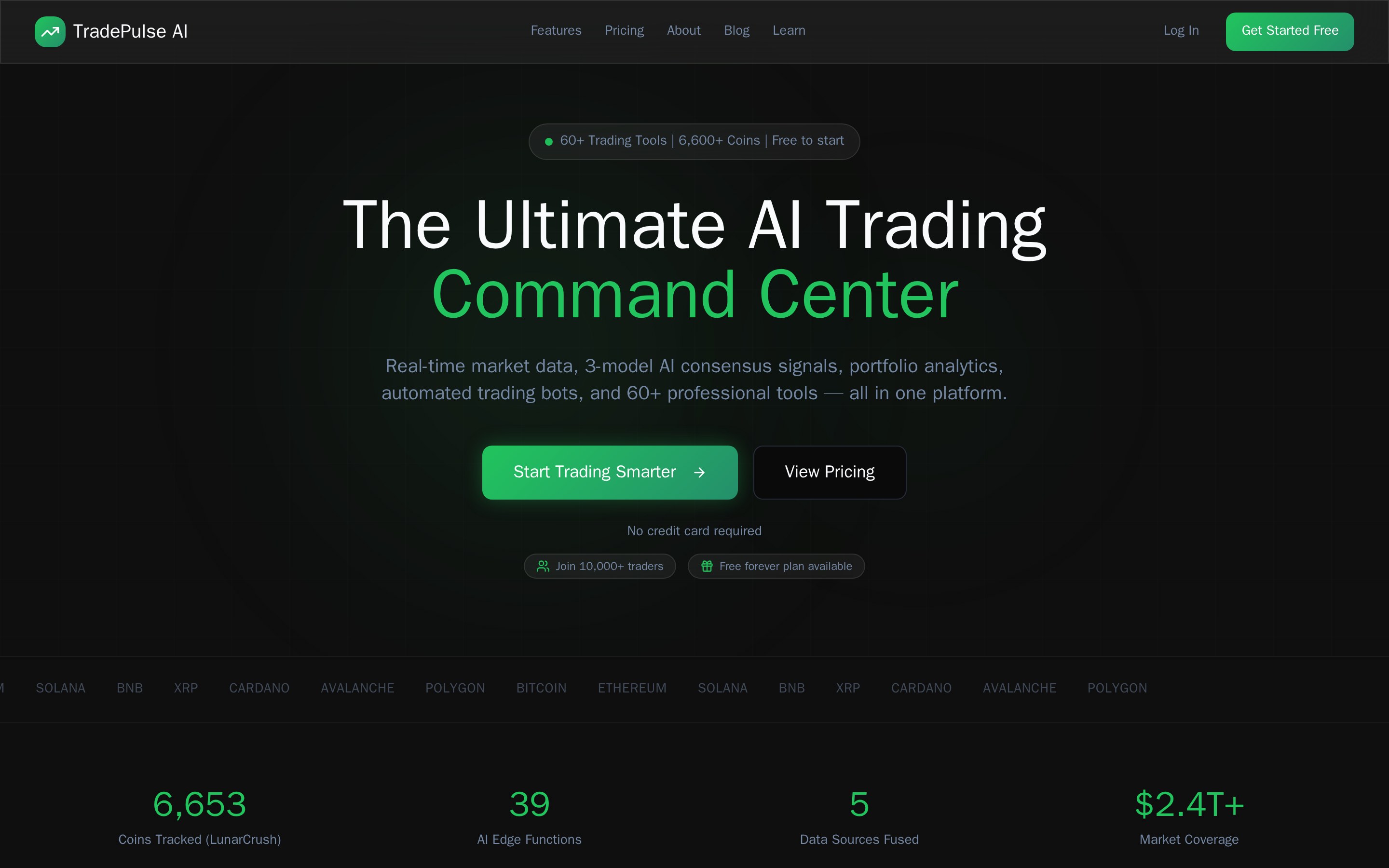TradePulse AI Trading home page
