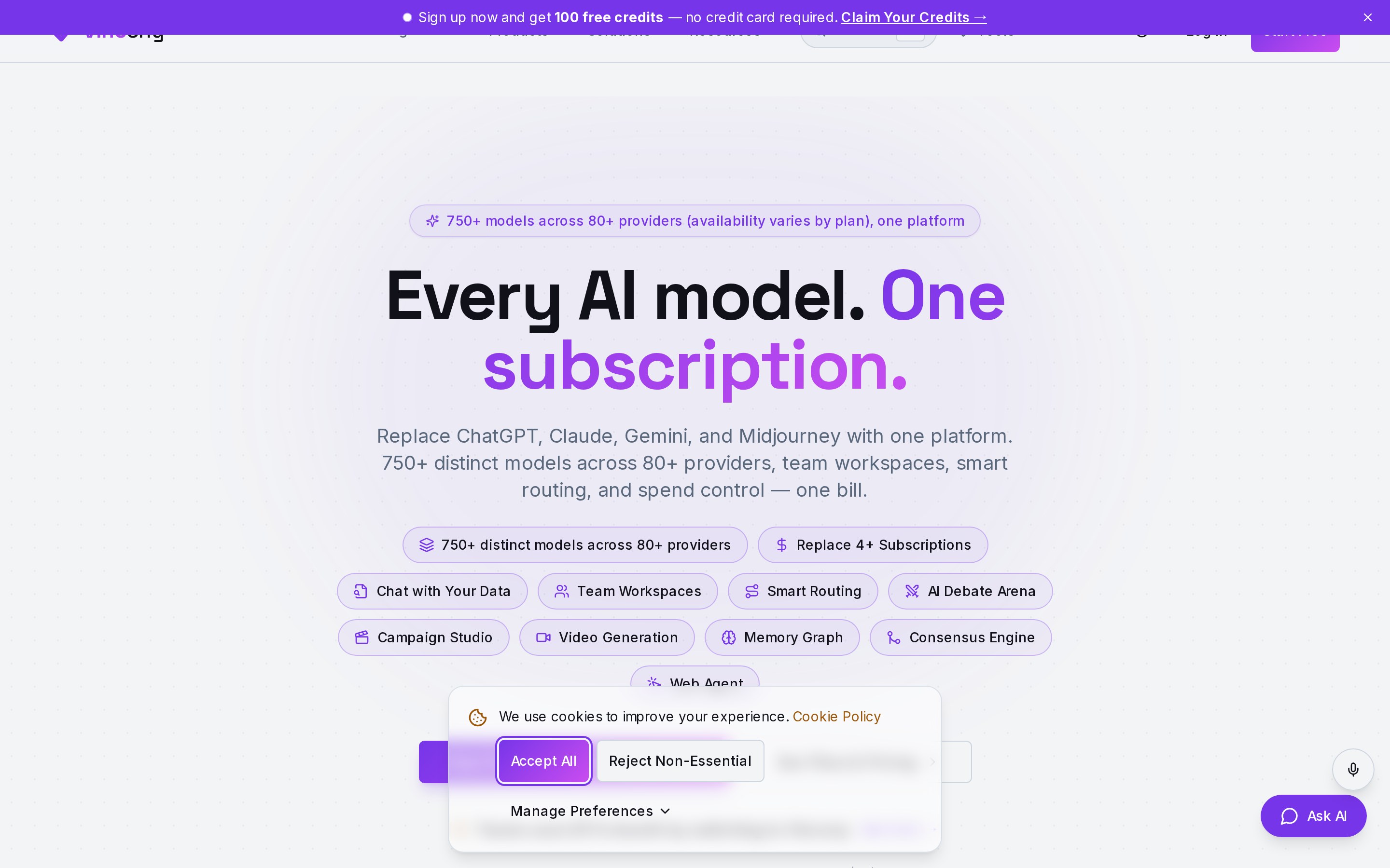 Vincony home page